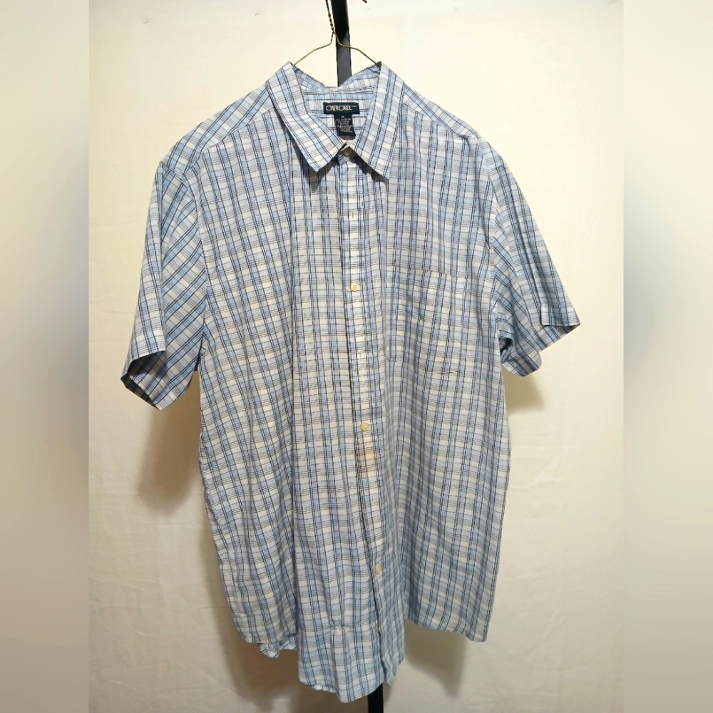 Cherokee Light Blue Plaid Shirt